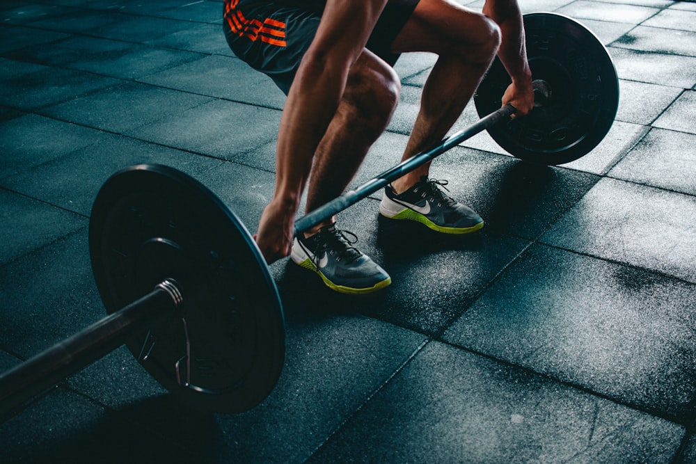 Person doing dumbbell workout