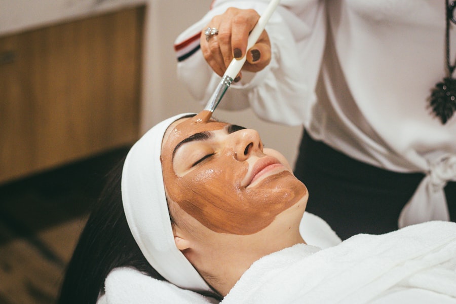 Applying skincare serum